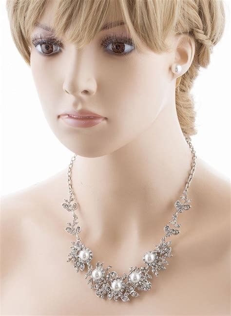 ACCESSORIESFOREVER Bridal Wedding Prom Jewelry Set Crystal Rhinestone