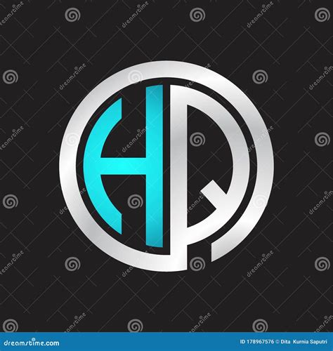 Hq Initial Logo Linked Circle Monogram Stock Vector Illustration Of