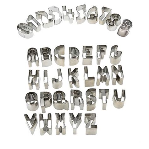 Mini Alphabet And Number Cookie Cutters Set Of 36 Pieces Stainless