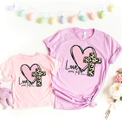 Love Never Fails Adult Screen Print Heat Transfer Trendy Transfers