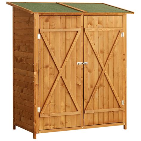 Buy Outsunny Garden Wood Storage Shed Wflexible Table Hooks And
