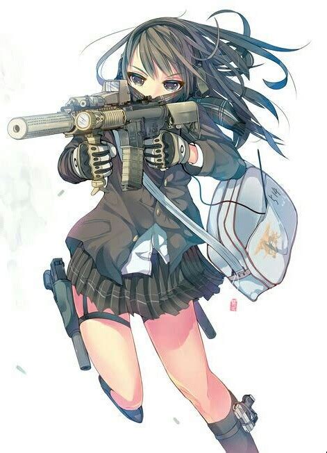 Anime Girl With Gun On Tumblr