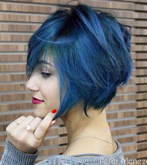 Check out the hottest short haircuts for women and the latest ideas for short length hair. 2018 Blue Hair Color Hairstyles for Pretty Women - Page 4 of 5