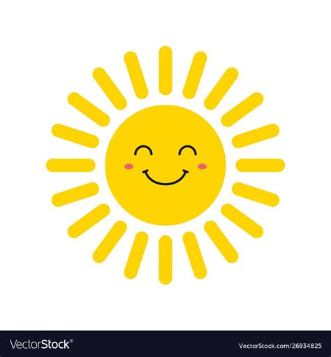 Cute Smiling Suns Smile Sun Emoji Summer Sun Vector Illustration