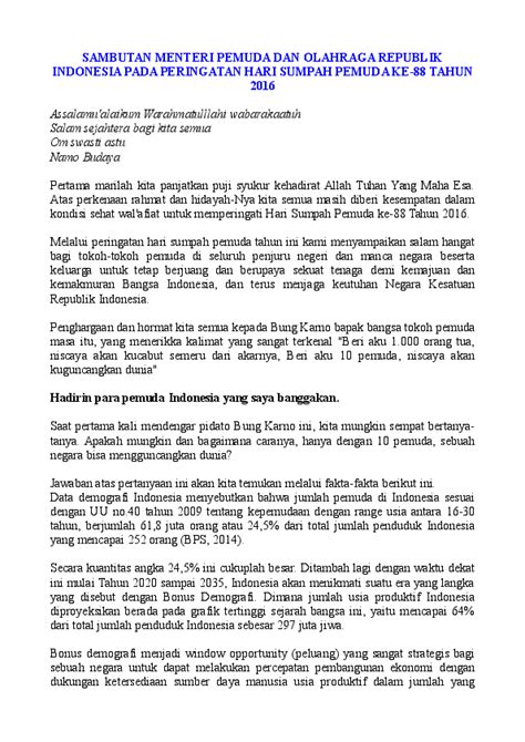 Contoh Teks Pidato Tentang Hari Sumpah Pemuda - Terkait Teks