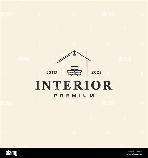 Minimalist Structure Home With Interior Logo Design Stock Vector Image