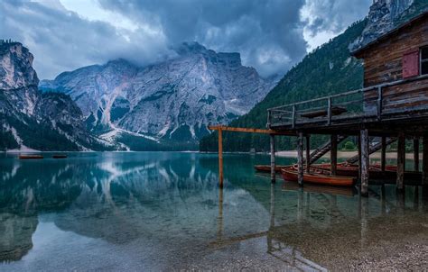 Lago Di Braies Dolomites Wallpapers Wallpaper Cave