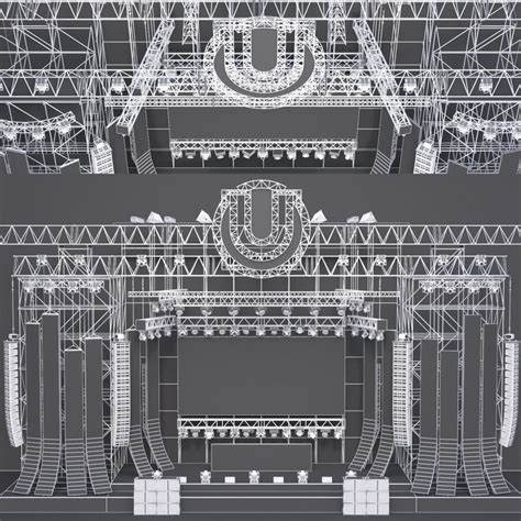 Edm Concert Stage 3d Model For Vray