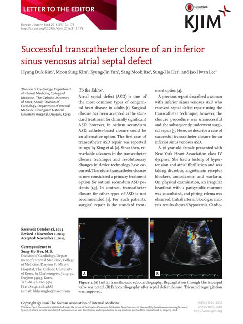 Pdf Successful Transcatheter Closure Of An Inferior Sinus Venosus