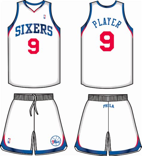 Philadelphia 76ers Home Uniform National Basketball Association Nba