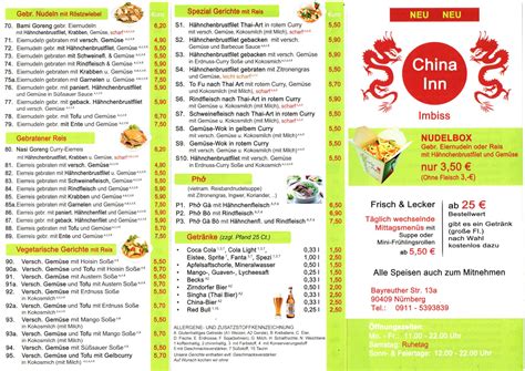 This price is based on the lowest nightly price found in the last 24 hours for stays in the next 30 days. China Inn Imbiss - Home - Nuremberg - Menu, Prices ...