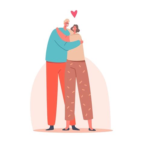 Premium Vector Loving Couple Man And Woman Holding Hands Hugging Embracing Happy Lover