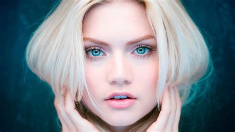 wallpaper face women model blonde blue eyes red martina dimitrova butter lips mouth