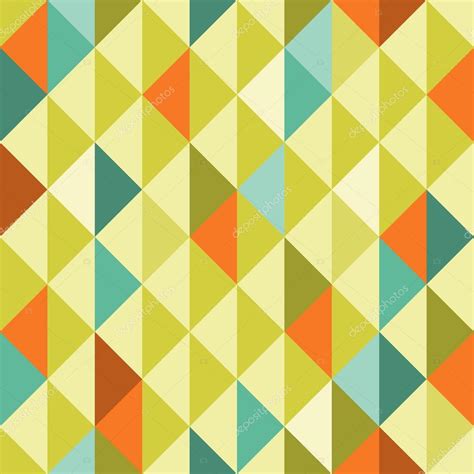 Abstract Retro Geometric Seamless Pattern With Triangles Vector