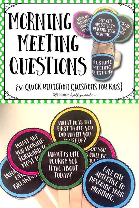 Morning Meeting Questions Morning Meeting Responsive Classroom