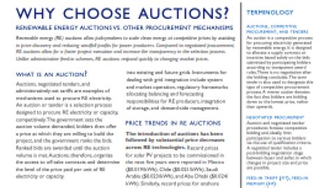 Usaid Renewable Energy Auctions Toolkit Why Choose Auctions Global