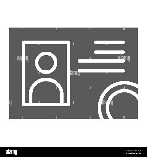 Driver License Glyph Icon Documents And Card Identification Sign