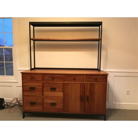 Room And Board Cherry Wood Office Credenza With Hutch Chairish