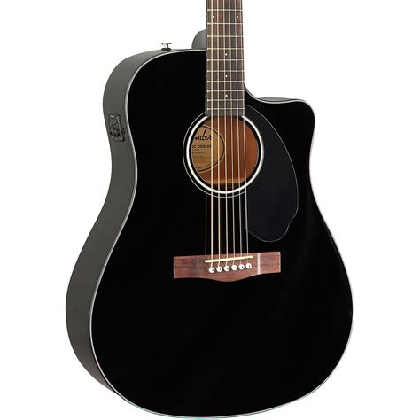 Fender Cd 60sce Dreadnought Acoustic Electric Guitar Black Woodwind