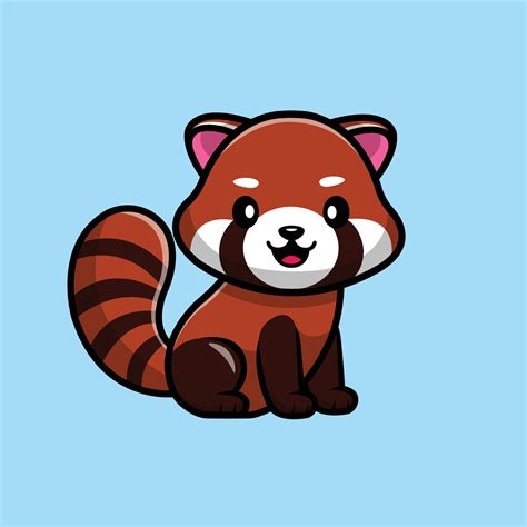 Cute Red Panda Cartoon Vector Icon Illustration 4615576 Vector Art At