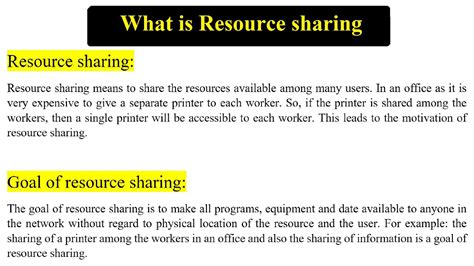 What Is Resource Sharing In Computer Network What Is Resource Sharing With Example Youtube