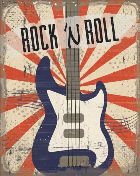 Rock N Roll Poster Print By Nd Art And Design
