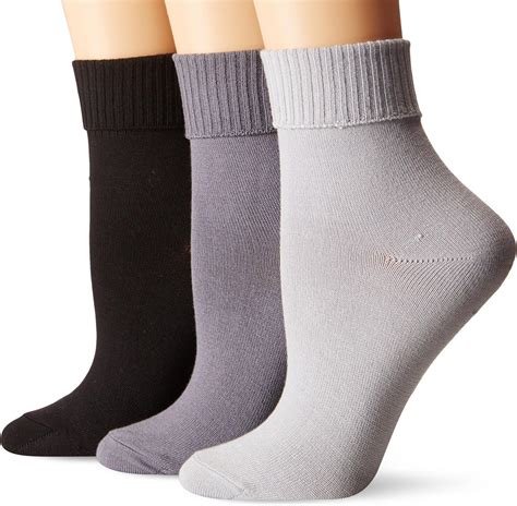 Hanes Womens Comfortsoft Cuff Sock 3 Pack At Amazon Womens Clothing Store