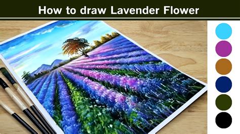 Vẽ Cánh Đồng Hoa Oải Hương Bằng Màu Nước Poster How To Draw Lavender