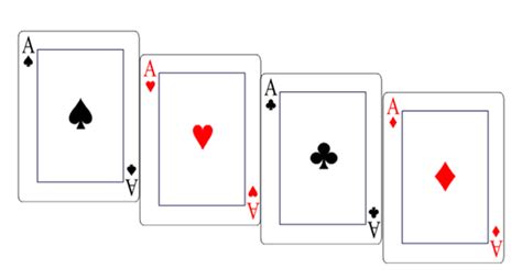 So the probability of getting a red card is 26/52 = 1/2. How many ace are there totally in a deck of cards? - Quora