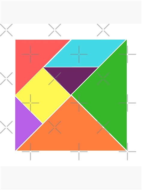 Tangram Square Sticker For Sale By Mrmystere Redbubble
