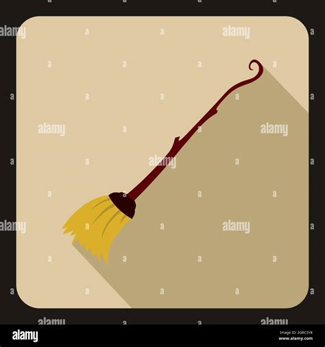 Witches Broom Icon Flat Style Stock Vector Image And Art Alamy