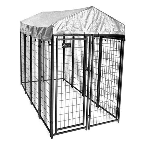 A Dog Kennel With A Cover Over It