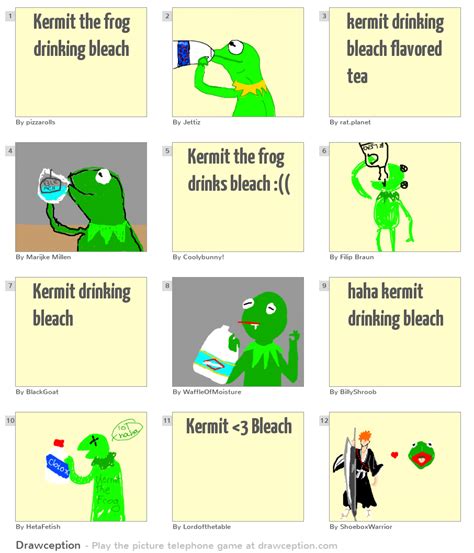 Kermit The Frog Drinking Bleach Drawception