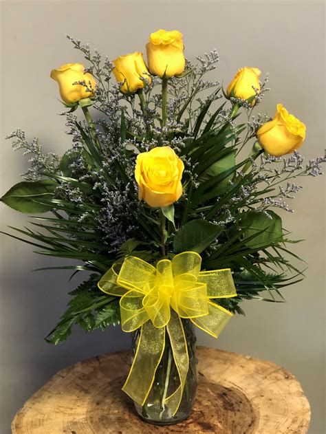 Half Dozen Yellow Roses Fifth Street Flower Shop