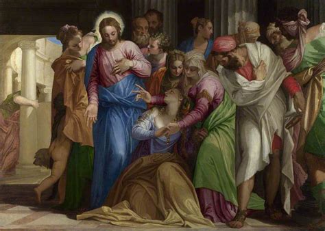 Christ Addressing A Kneeling Woman Art Uk