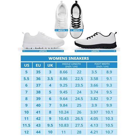 Size Chart - Running Shoes - Designs by MyUtopia Shout Out