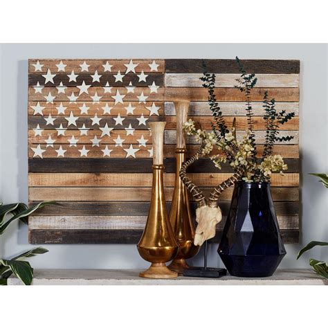 There are 47611 american flag decor for sale on etsy, and. Litton Lane 30 in. x 44 in. "Rustic American Flag" Framed ...