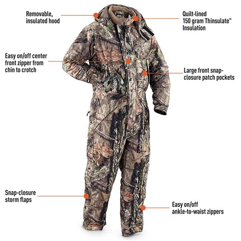 Guide Gear Mens Guide Dry Waterproof Insulated Hunting Coveralls