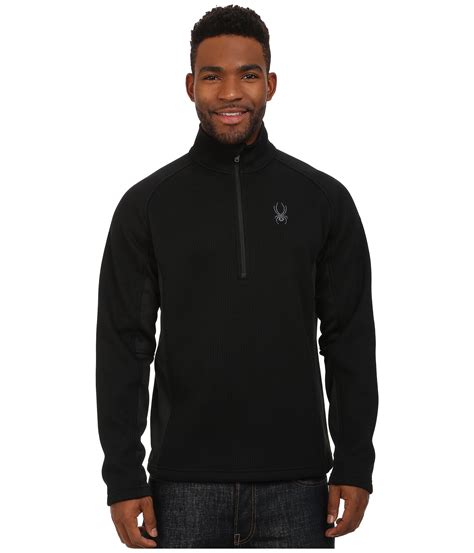 Lyst Spyder Outbound Half Zip Mid Weight Core Sweater In Black For Men