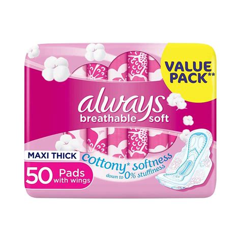 Buy Always Breathable Soft Maxi Thick Large Sanitary Pads With Wings 50