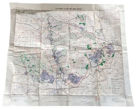 Post Ww2 British Army Salisbury Plain Training Area East 1970 Map In