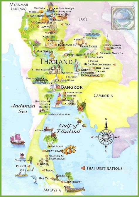 Thailand Map Tourist Destinations Thailand Map Guide