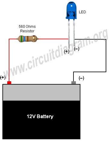 simple basic led circuit circuit diagram