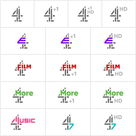 E4 More4 Film4 And 4music Rebrand Rebrand On 27th September 2018