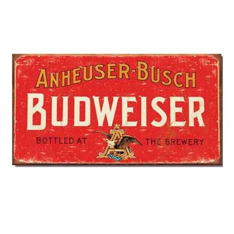 Budweiser Weathered Tin Sign Mainly Nostalgic Retro Tin Signs And More