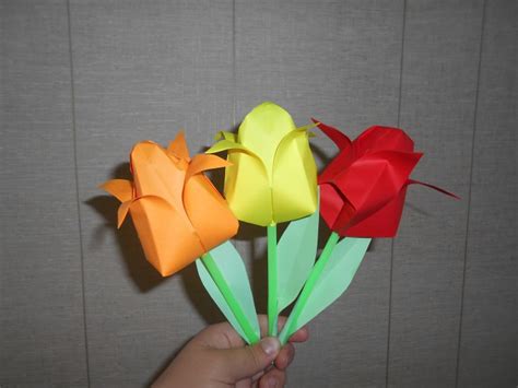 Мастер класс Разноцветные тюльпаны в технике оригами 19 фото
