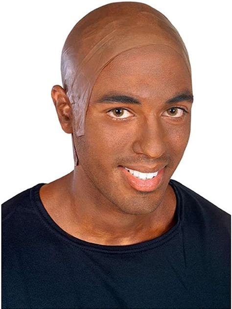 Bald Head Cap Dark Latex Flesh Skin African American Mens Costume Brown Adult Brown Amazon