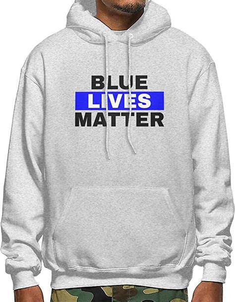 Blue Lives Matter Mens Fashion Pullover Hoodie Sweatshirt With Pocket