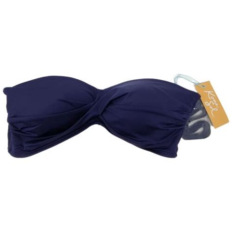 Bikini Top Strapless Twist Bandeau Molded Cup Blue Kona Sol Womens Size Medium Ebay