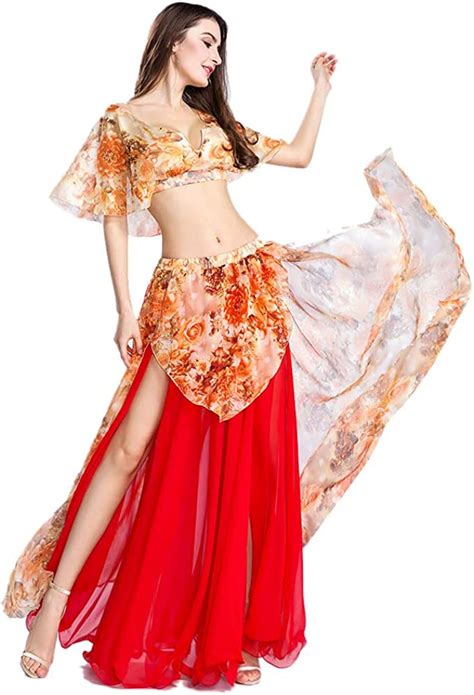 Buy Royal Smeela Belly Dance Costume Set For Women Chiffon Belly Dancing Skirt And Tops Sexy